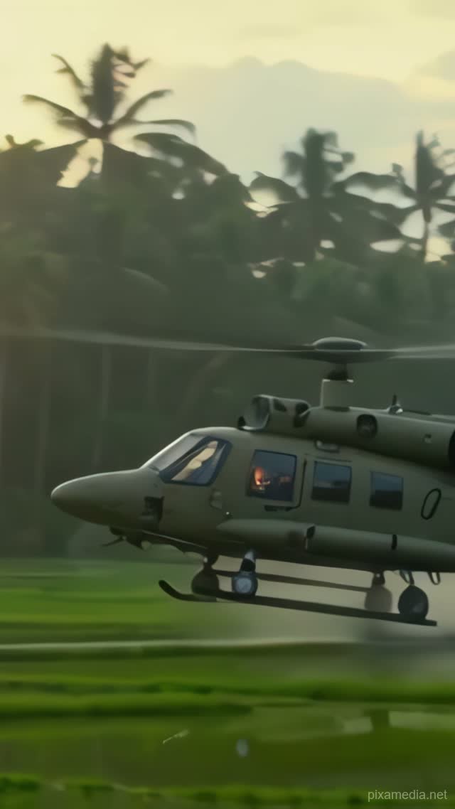 Huey Descends the Emerald Flood - War & Military AI stock